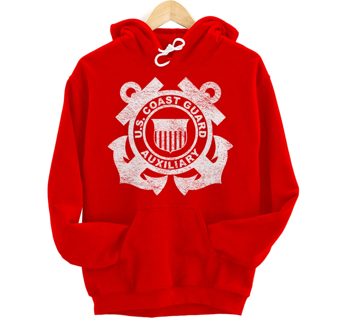 UNITED STATES COAST GUARD AUXILIARY USCG USCGA FLAG Pullover Hoodie