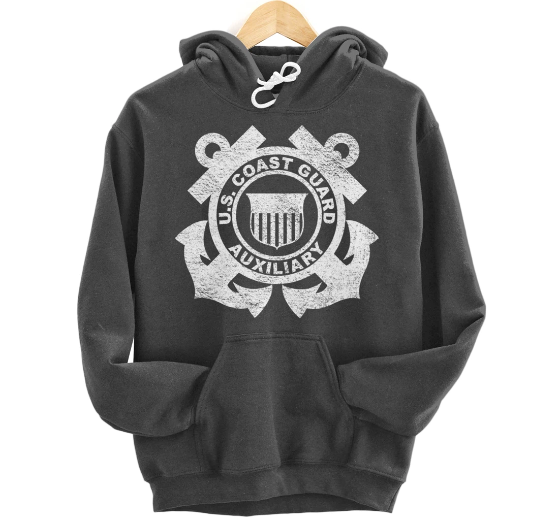 UNITED STATES COAST GUARD AUXILIARY USCG USCGA FLAG Pullover Hoodie
