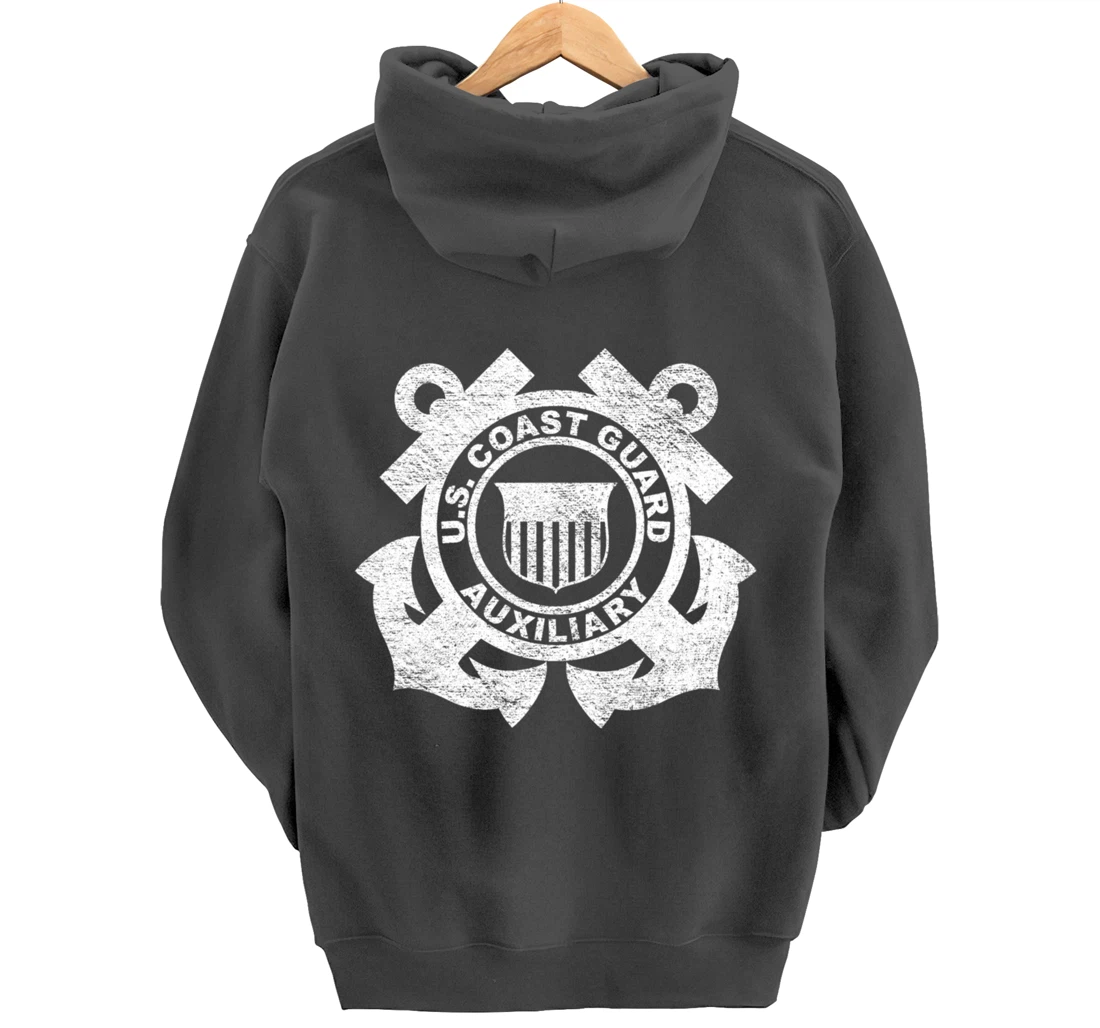 UNITED STATES COAST GUARD AUXILIARY USCG USCGA FLAG Pullover Hoodie