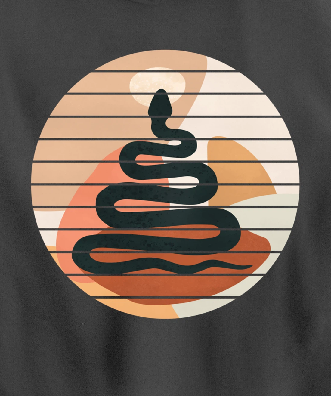 Black Snake - Illustrated Graphic Art Pullover Hoodie