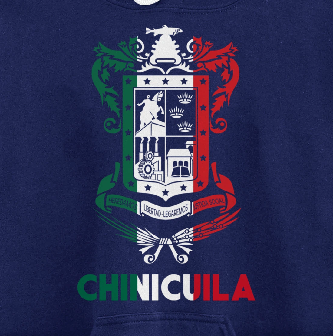 Chinicuila Michoacan Mexico Escudo Y Lema Arte Emblem Merch Pullover Hoodie