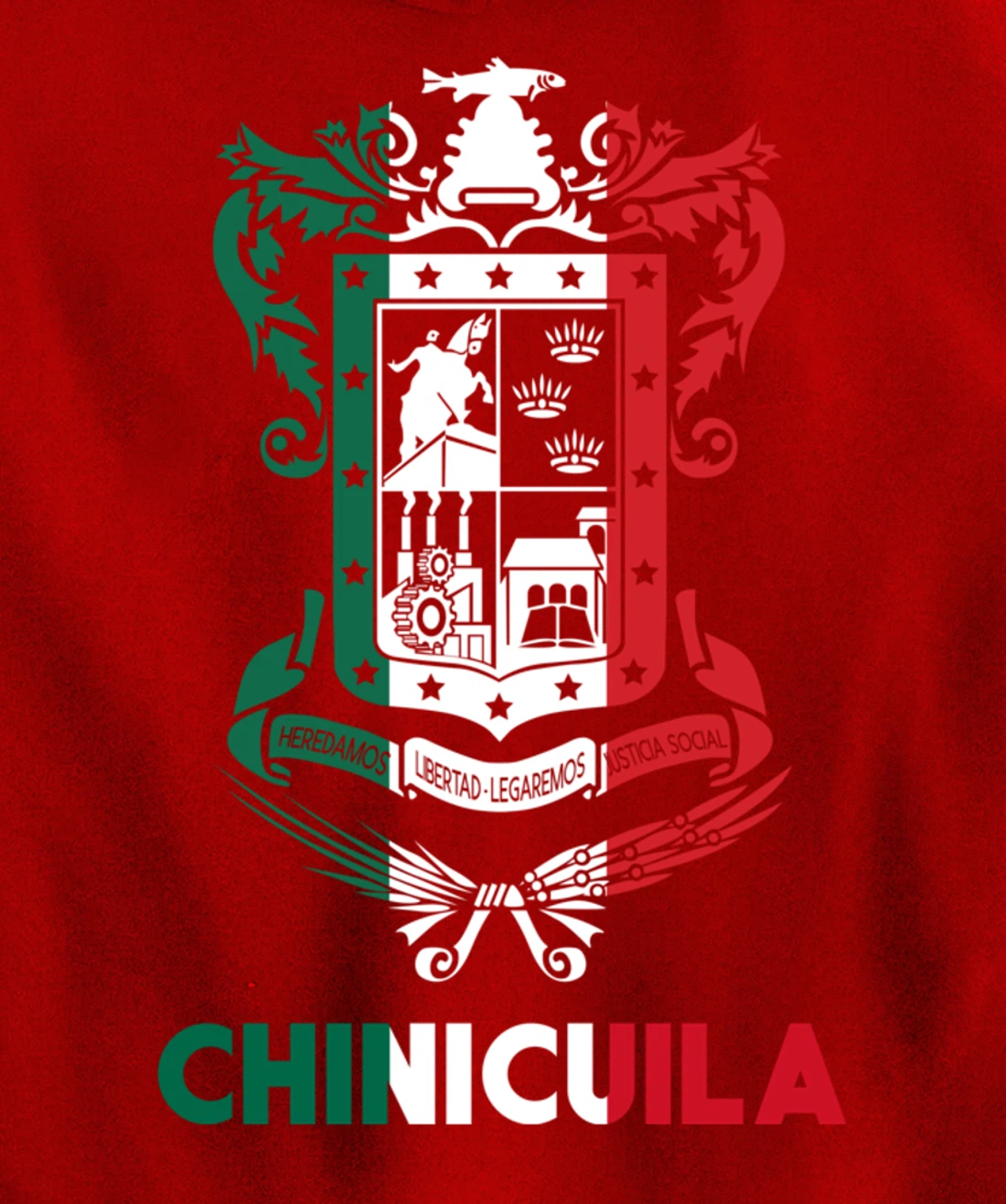 Chinicuila Michoacan Mexico Escudo Y Lema Arte Emblem Merch Pullover Hoodie