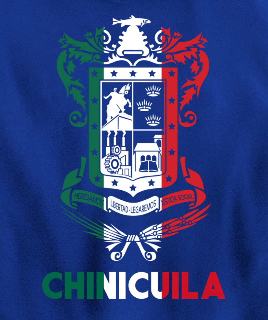 Chinicuila Michoacan Mexico Escudo Y Lema Arte Emblem Merch Pullover Hoodie
