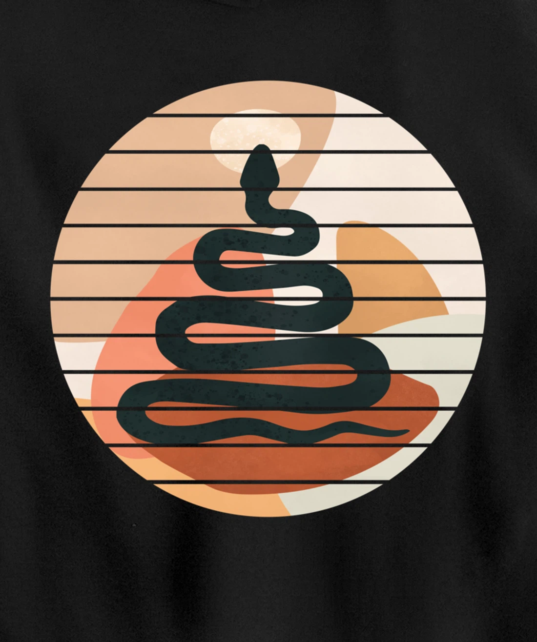 Black Snake - Illustrated Graphic Art Pullover Hoodie