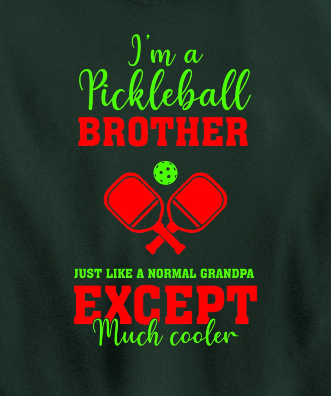 Pickleball Brother Funny Paddleball Lover Family Matching Pullover Hoodie