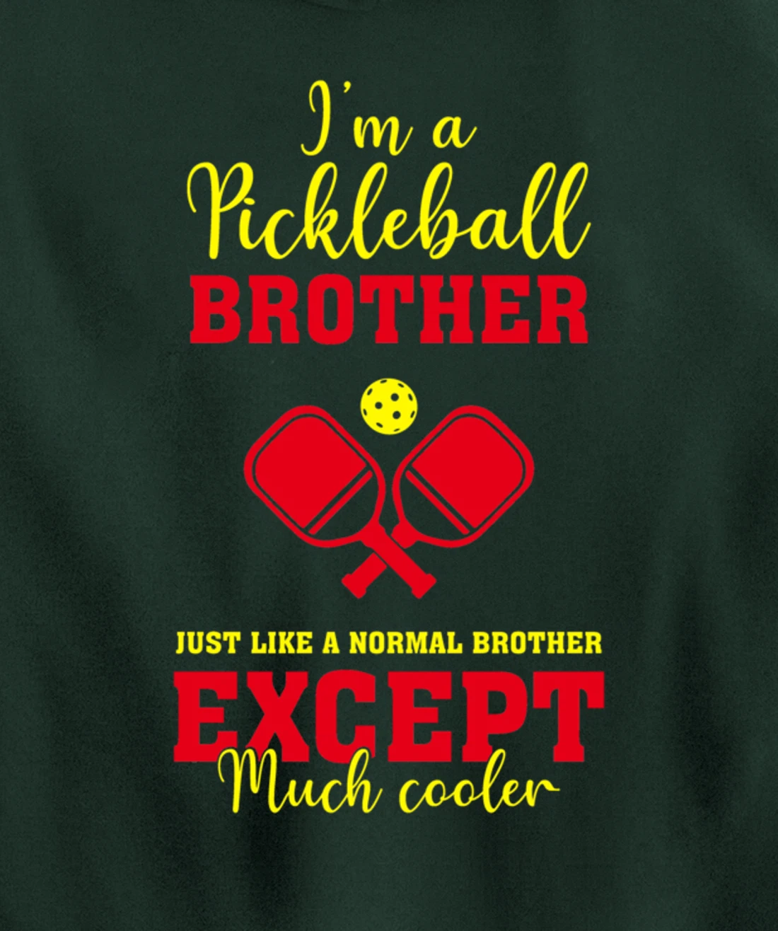 Pickleball Brother Funny Paddleball Lover Family Matching Pullover Hoodie