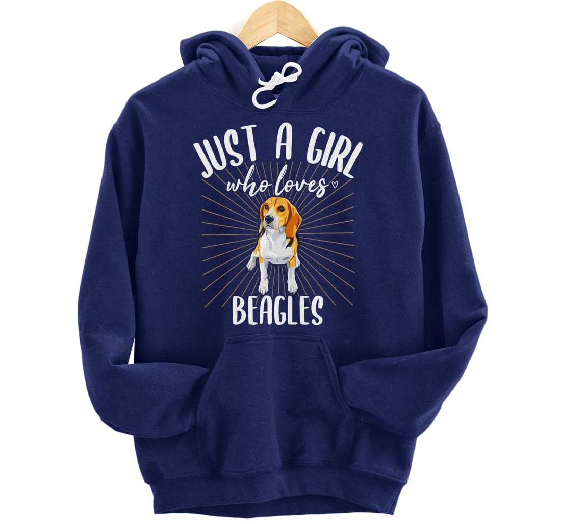 Just a Girl Who Loves Beagles - Cute Beagle Dog Pullover Hoodie