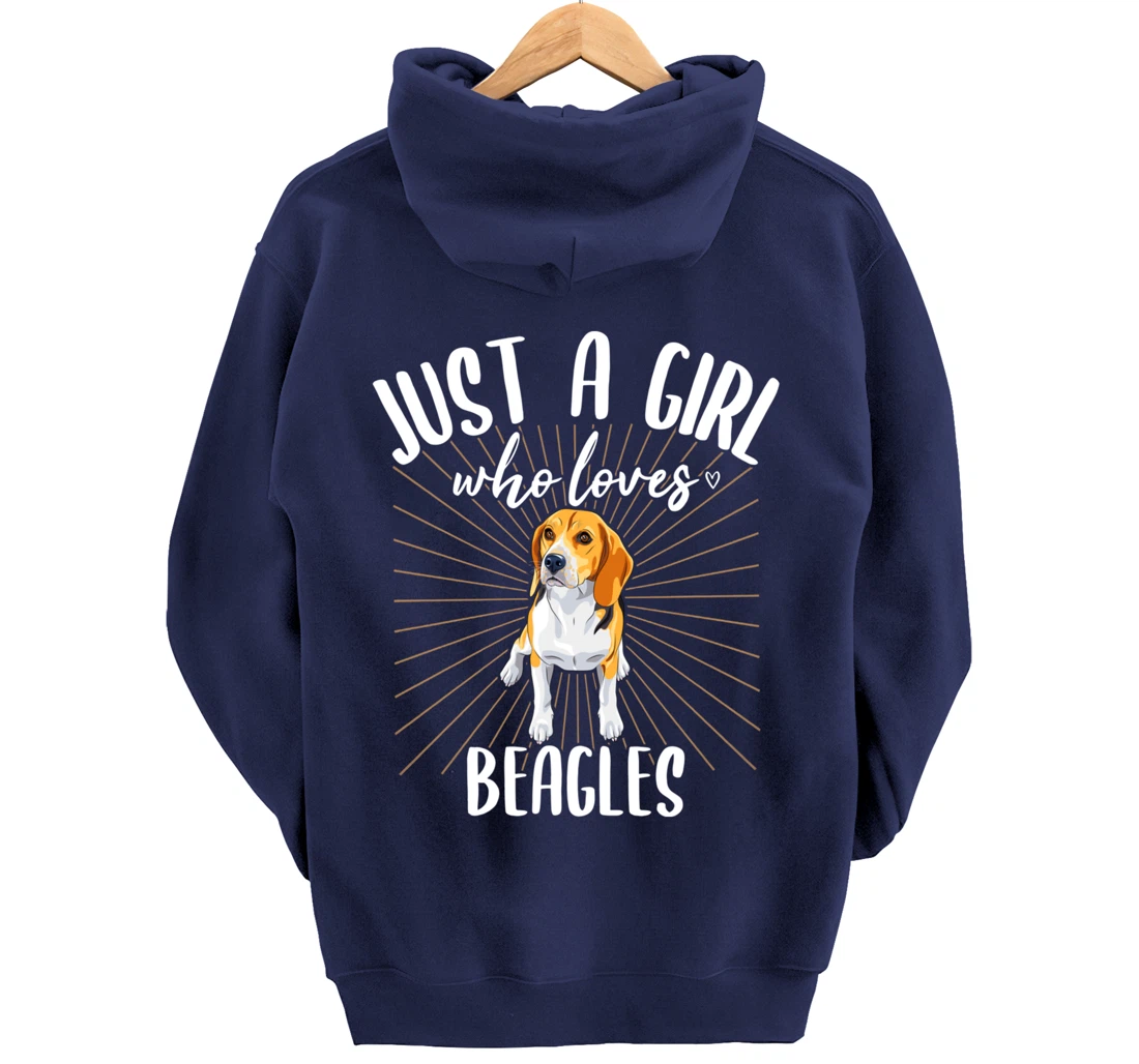 Just a Girl Who Loves Beagles - Cute Beagle Dog Pullover Hoodie