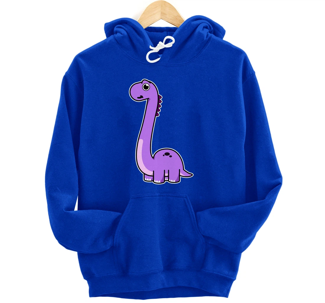 Cute Brontosaurus Dinosaur Tee - Purple Dino Pullover Hoodie