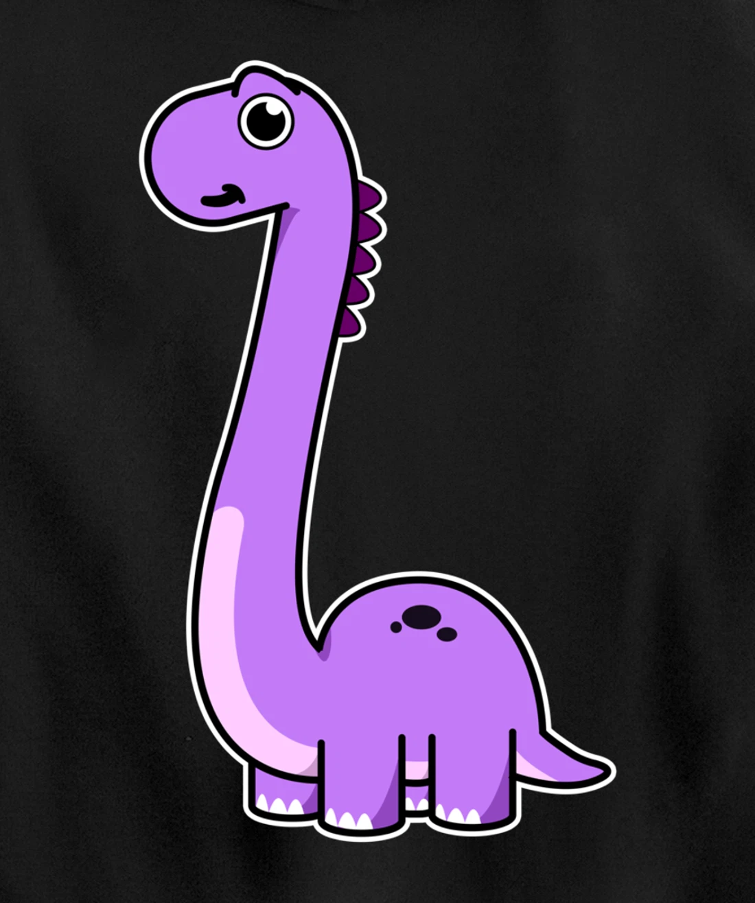 Cute Brontosaurus Dinosaur Tee - Purple Dino Pullover Hoodie