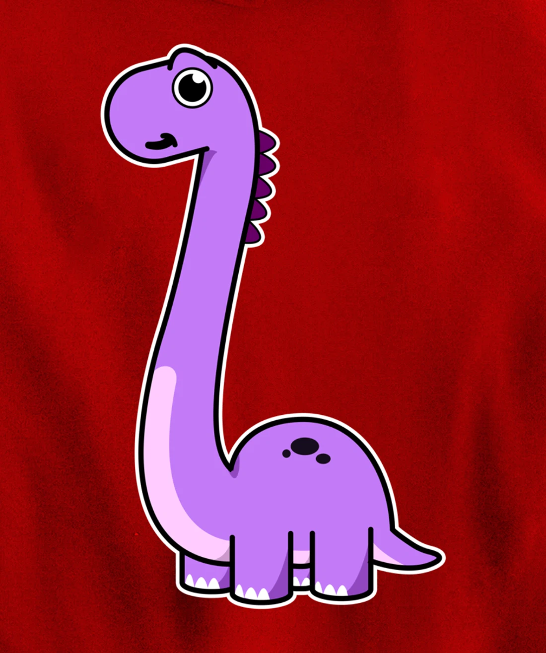 Cute Brontosaurus Dinosaur Tee - Purple Dino Pullover Hoodie