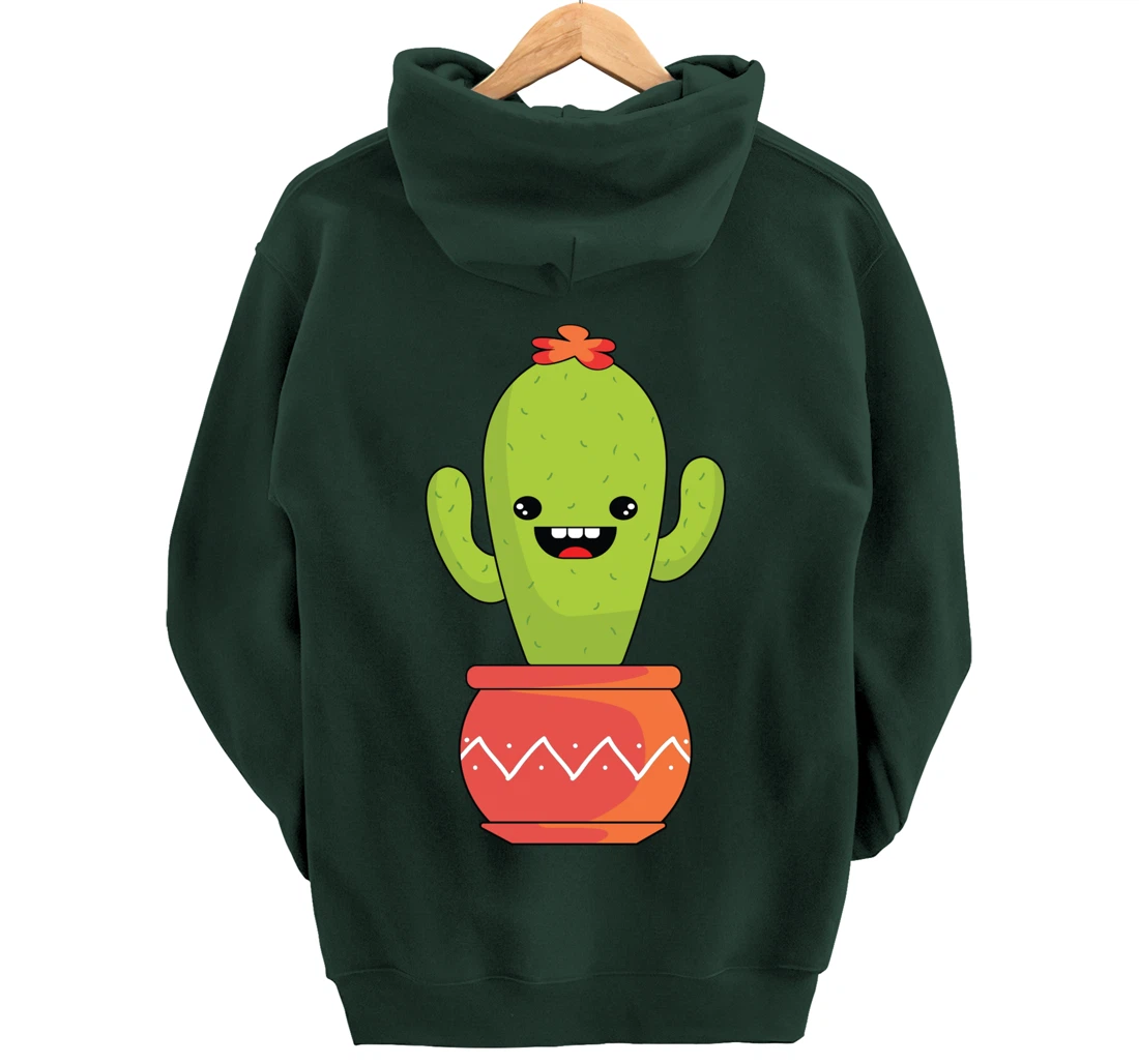 Kawaii Anime Cactus Cartoon Gift Pullover Hoodie
