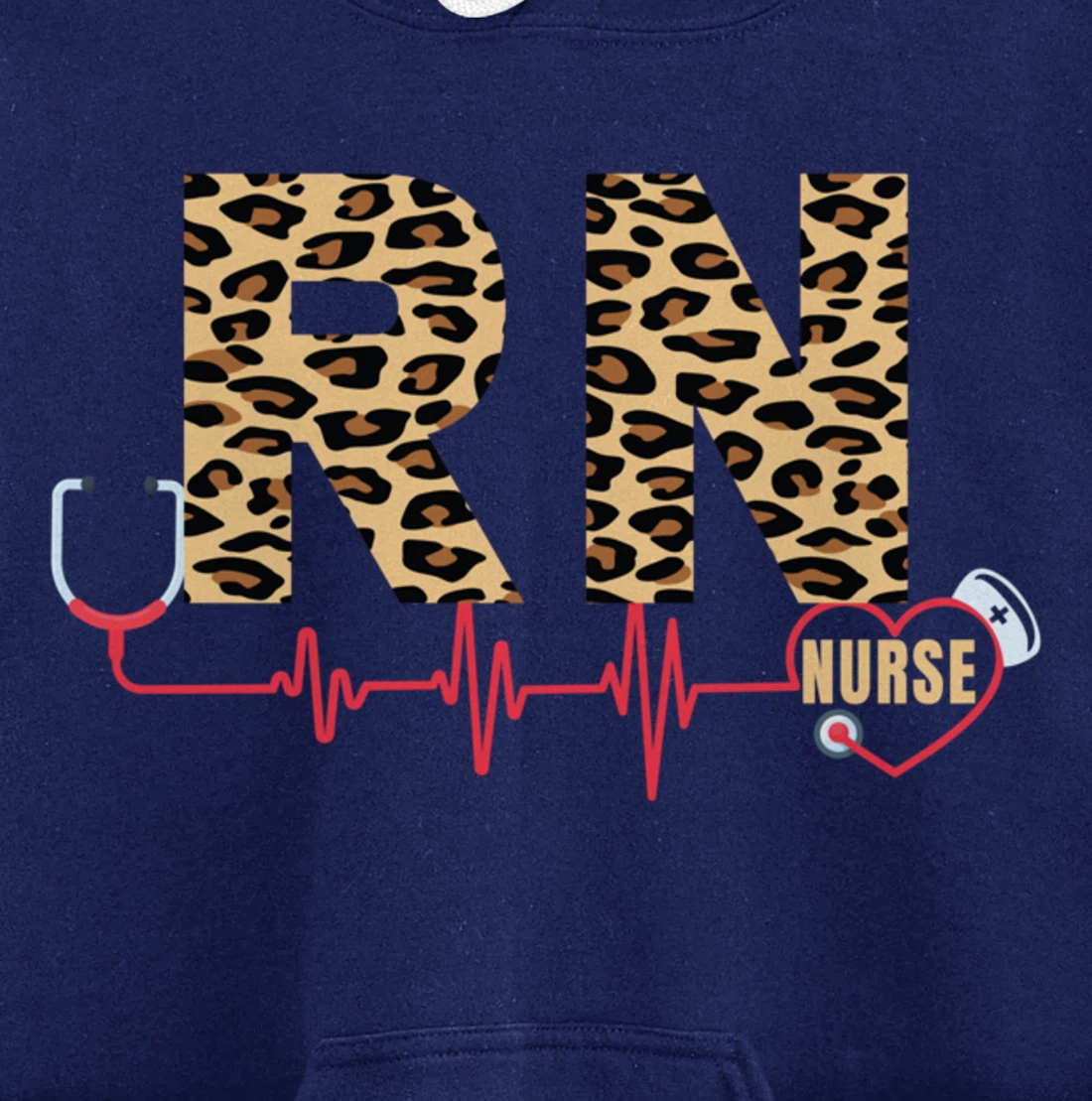 Funny Leopard Nursing Lover Graphic for Women Girls RN Nurse Pullover Hoodie