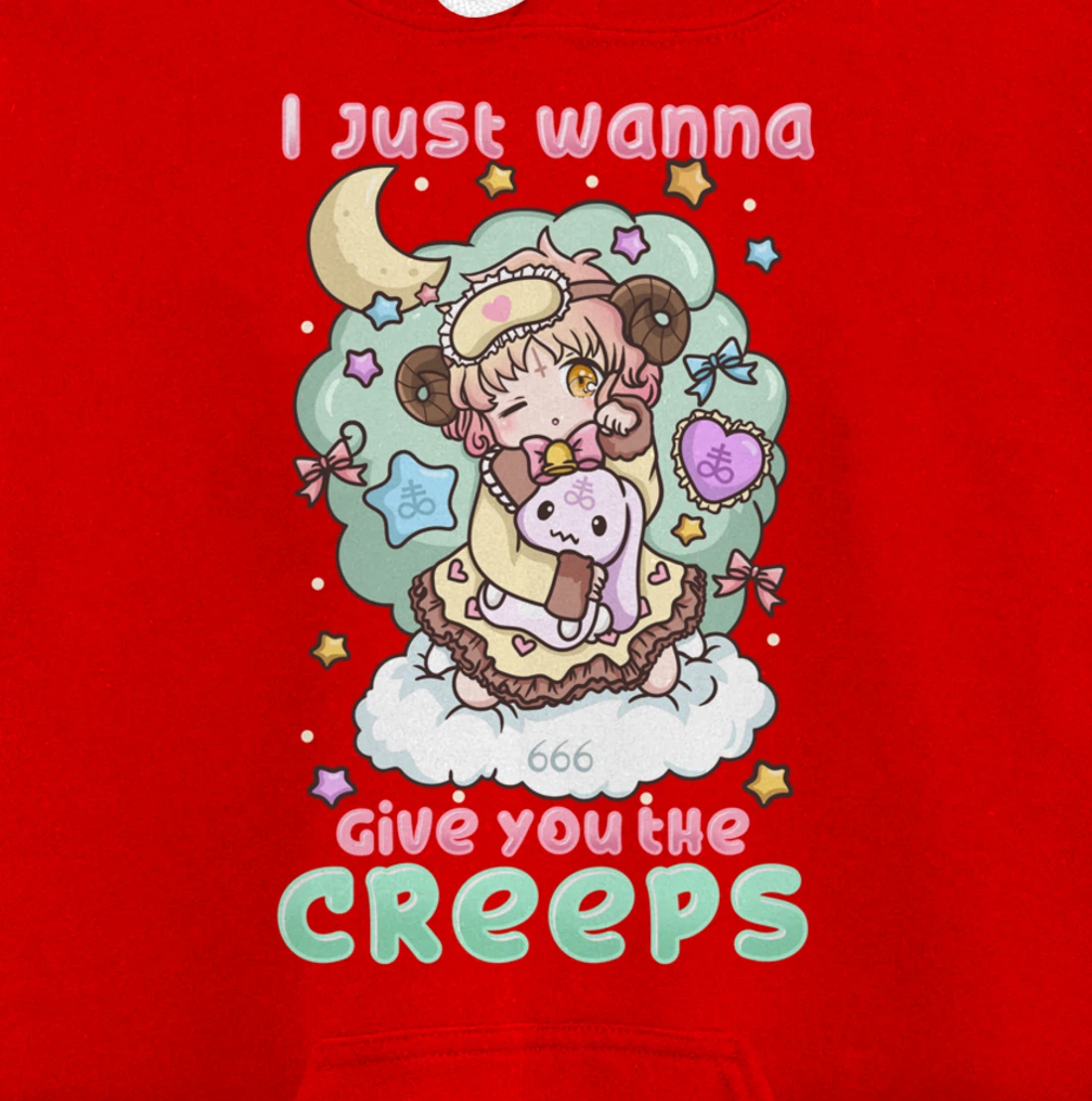 I Just Wanna Give You The Creeps I Pastel Goth Witchcraft Pullover Hoodie