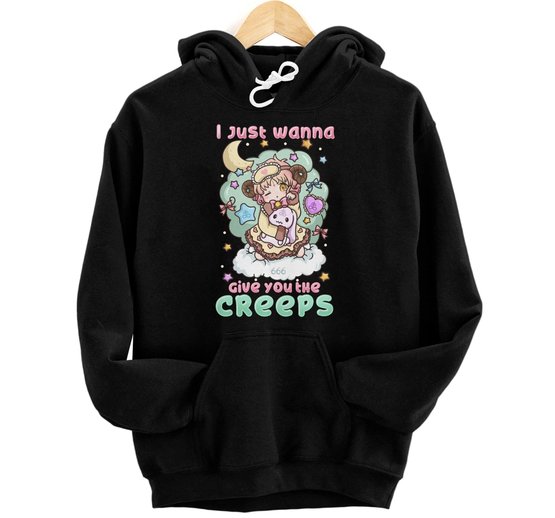 I Just Wanna Give You The Creeps I Pastel Goth Witchcraft Pullover Hoodie