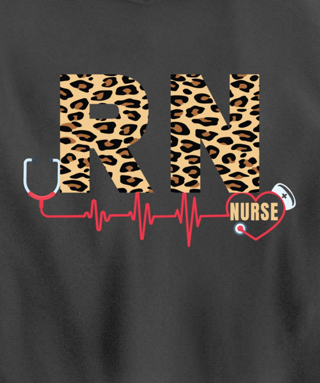 Funny Leopard Nursing Lover Graphic for Women Girls RN Nurse Pullover Hoodie