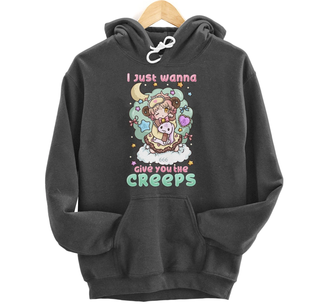 I Just Wanna Give You The Creeps I Pastel Goth Witchcraft Pullover Hoodie