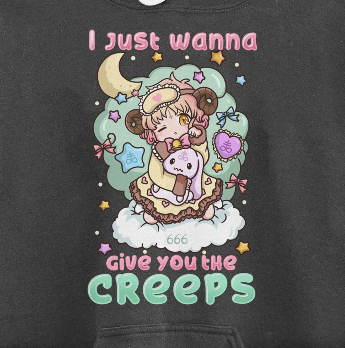 I Just Wanna Give You The Creeps I Pastel Goth Witchcraft Pullover Hoodie