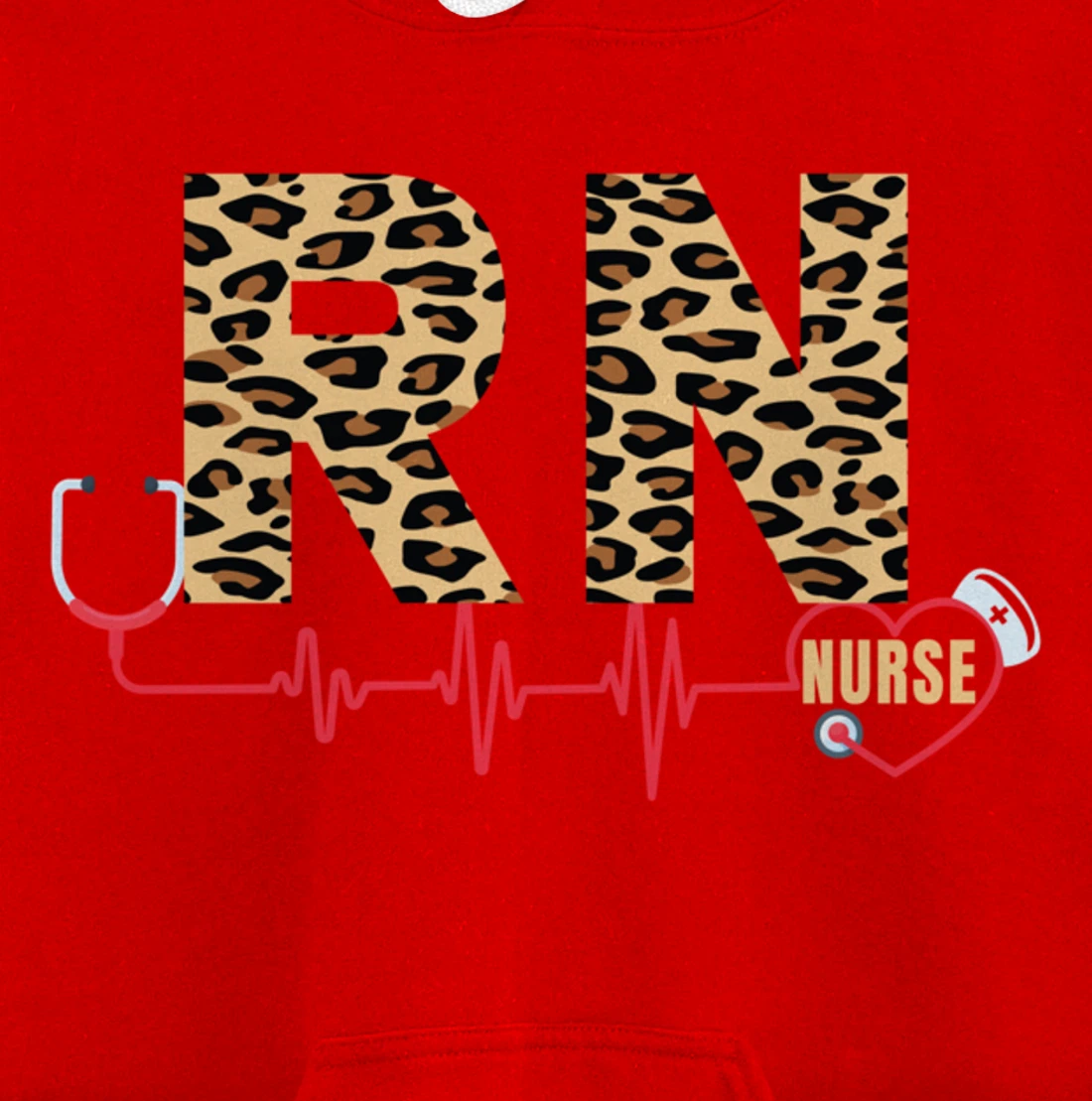 Funny Leopard Nursing Lover Graphic for Women Girls RN Nurse Pullover Hoodie