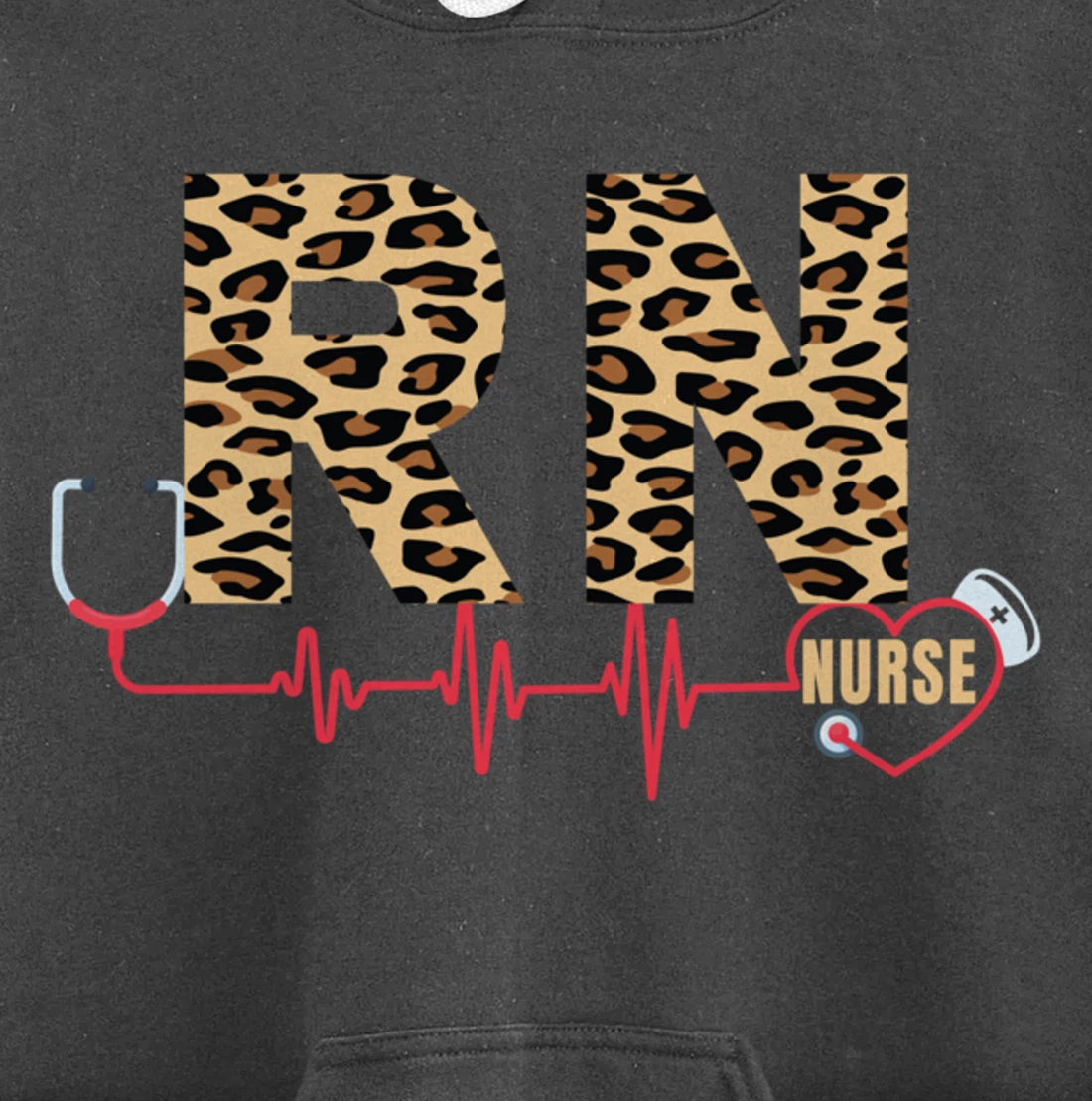 Funny Leopard Nursing Lover Graphic for Women Girls RN Nurse Pullover Hoodie