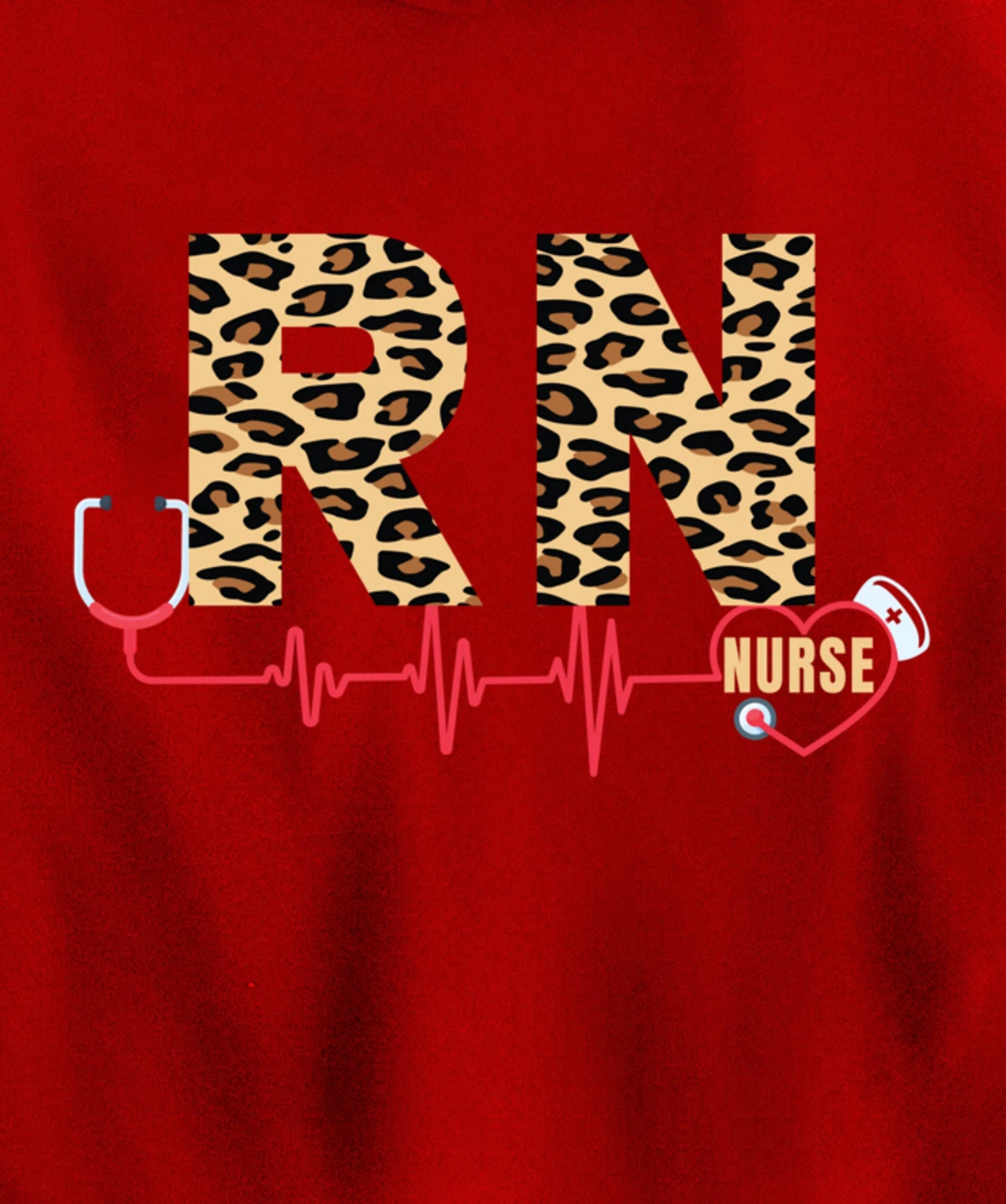 Funny Leopard Nursing Lover Graphic for Women Girls RN Nurse Pullover Hoodie