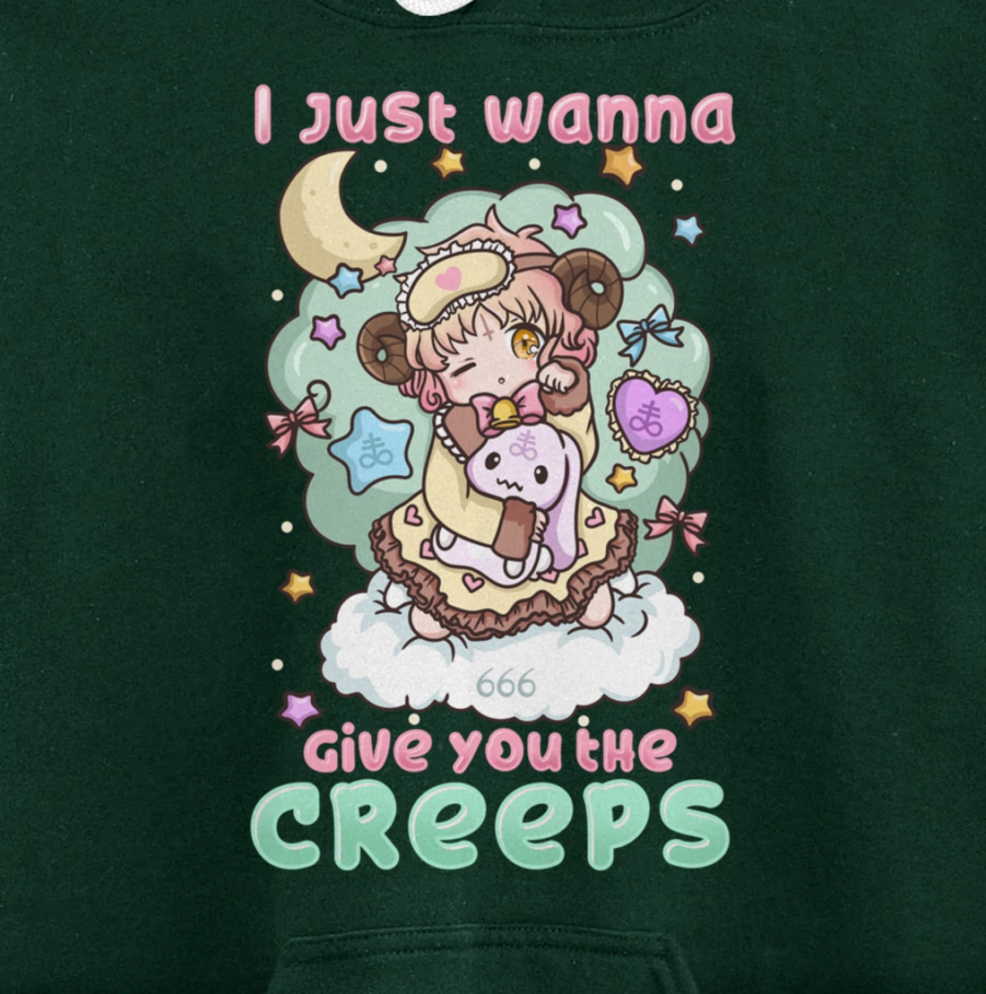 I Just Wanna Give You The Creeps I Pastel Goth Witchcraft Pullover Hoodie