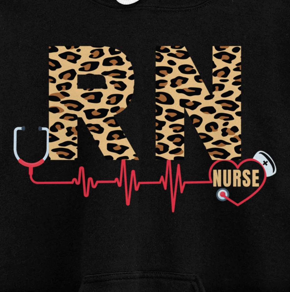 Funny Leopard Nursing Lover Graphic for Women Girls RN Nurse Pullover Hoodie