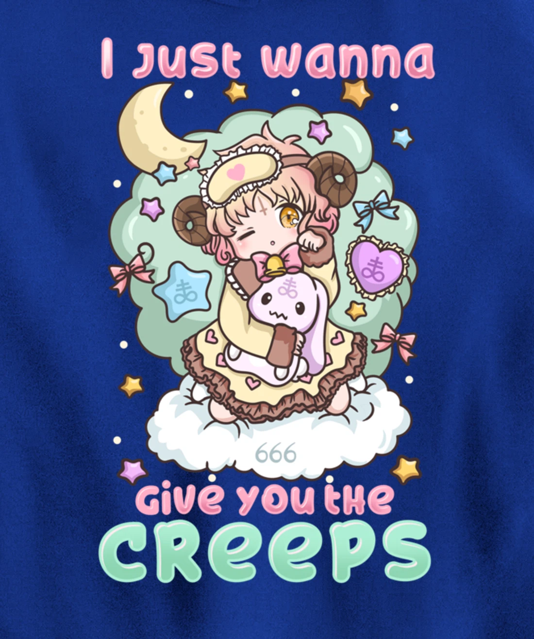 I Just Wanna Give You The Creeps I Pastel Goth Witchcraft Pullover Hoodie
