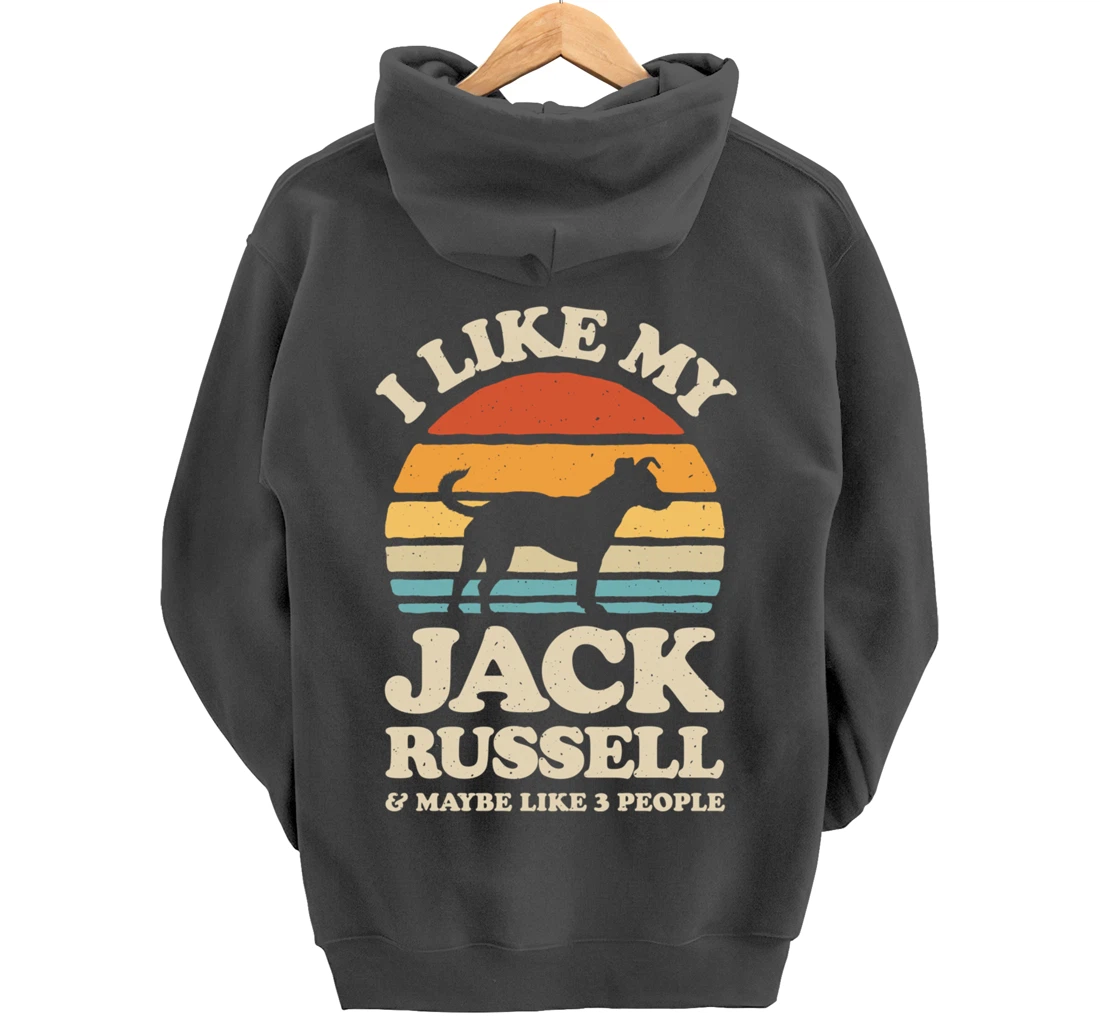 I Like My Jack Russell And Maybe Like 3 People Dog Retro Men Pullover Hoodie