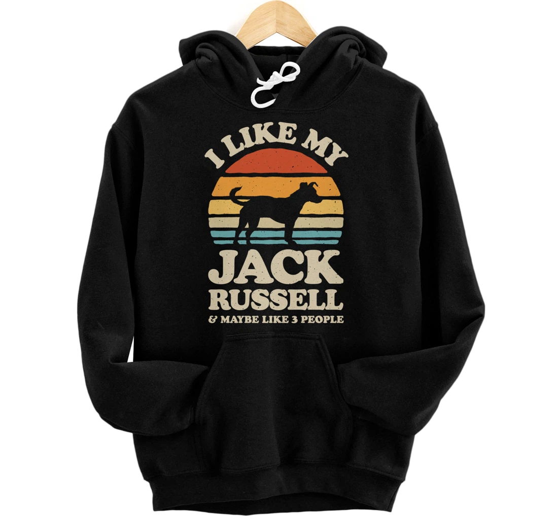 I Like My Jack Russell And Maybe Like 3 People Dog Retro Men Pullover Hoodie