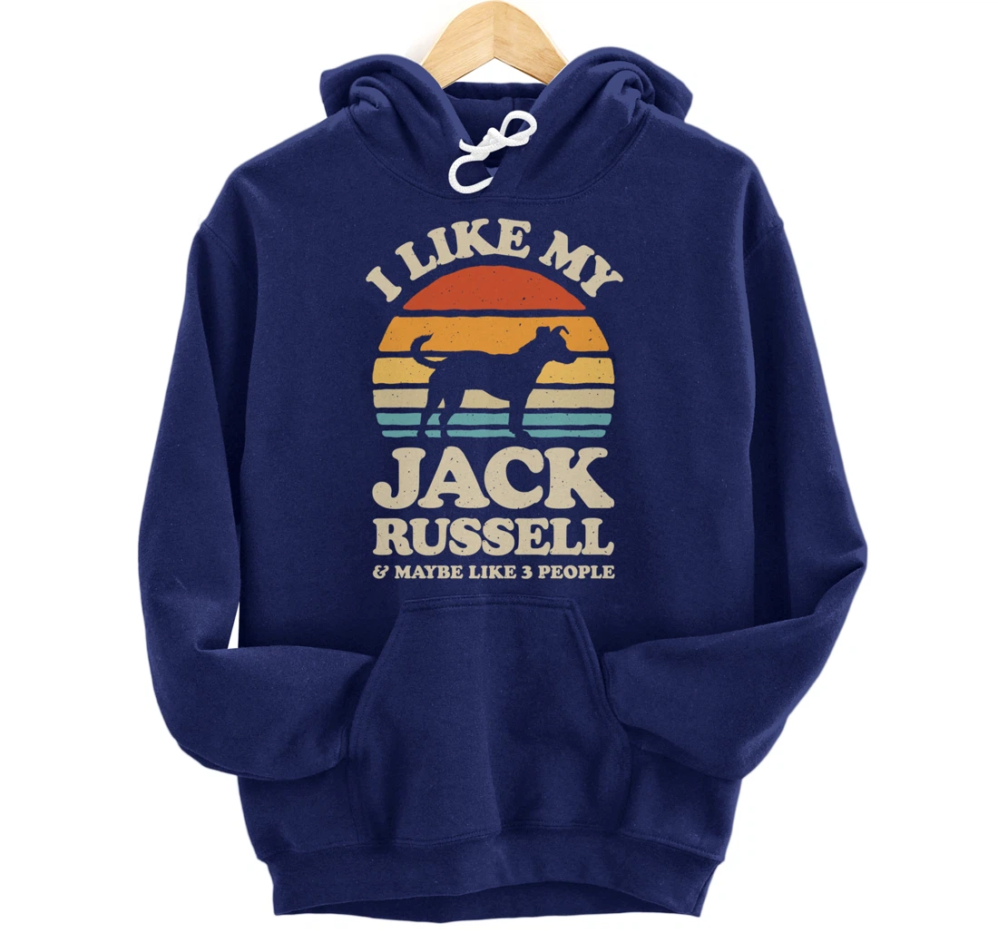 I Like My Jack Russell And Maybe Like 3 People Dog Retro Men Pullover Hoodie