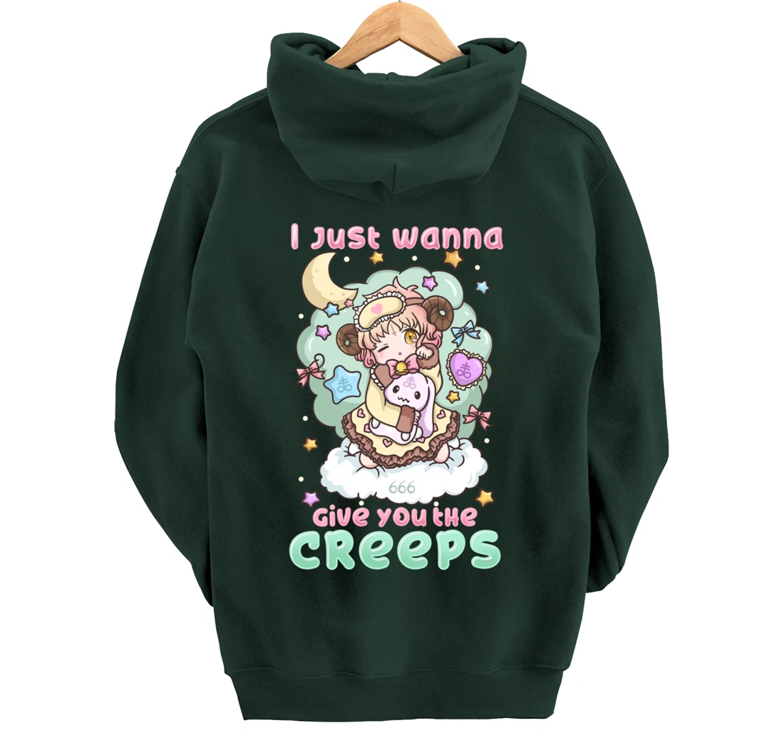 I Just Wanna Give You The Creeps I Pastel Goth Witchcraft Pullover Hoodie