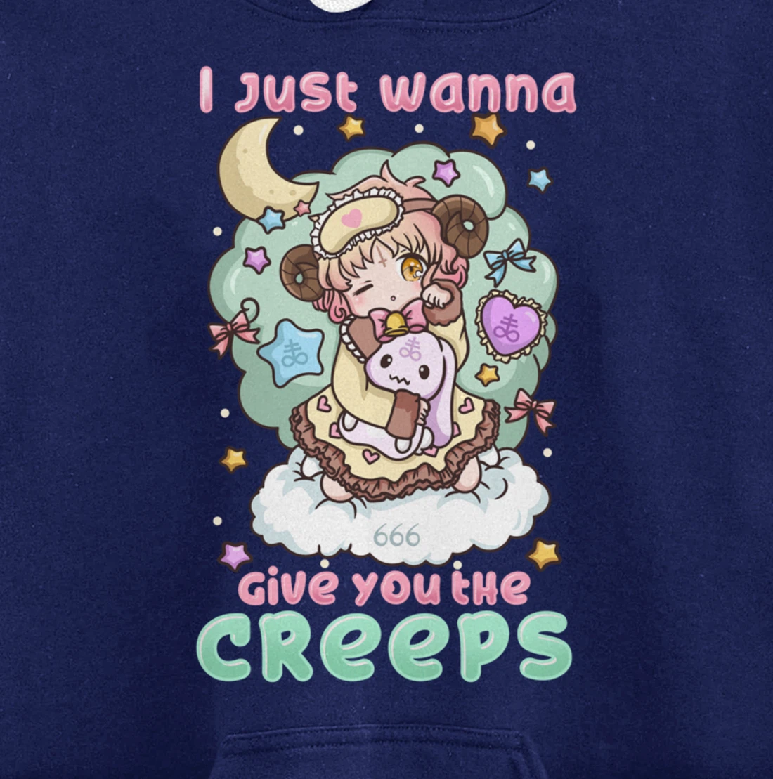 I Just Wanna Give You The Creeps I Pastel Goth Witchcraft Pullover Hoodie