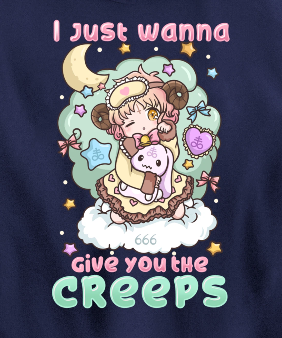 I Just Wanna Give You The Creeps I Pastel Goth Witchcraft Pullover Hoodie