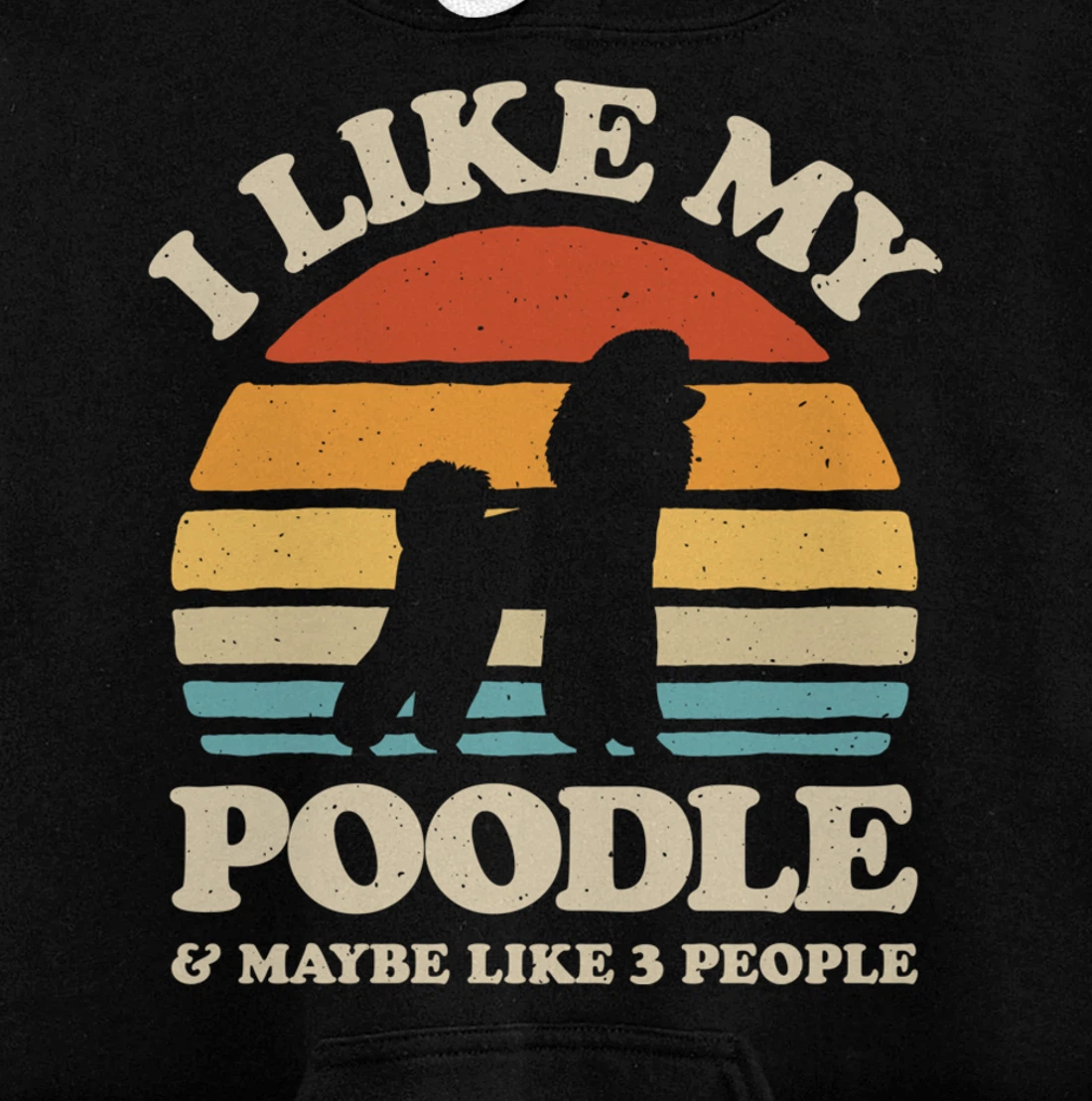 I Like My Poodle And Maybe Like 3 People Dog Lover Retro Men Pullover Hoodie