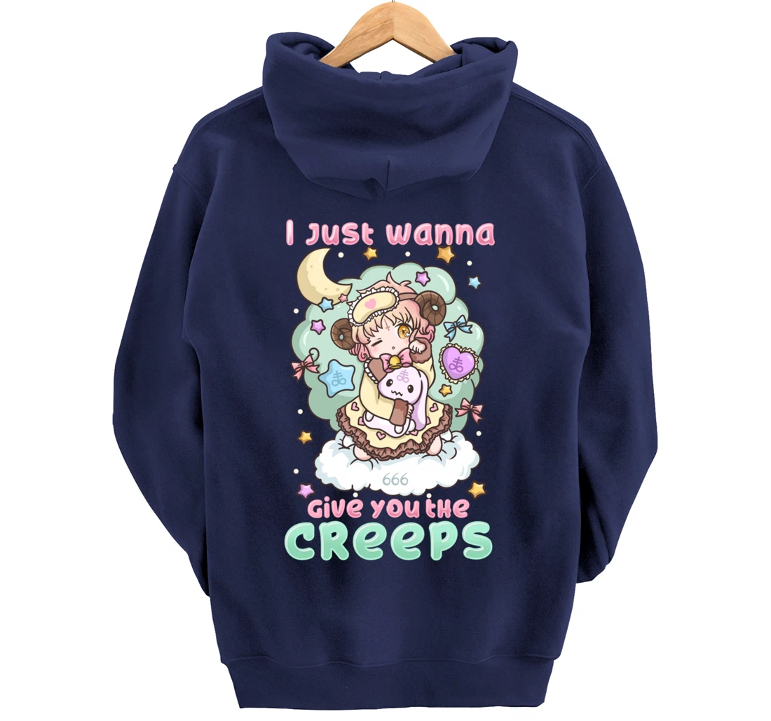 I Just Wanna Give You The Creeps I Pastel Goth Witchcraft Pullover Hoodie