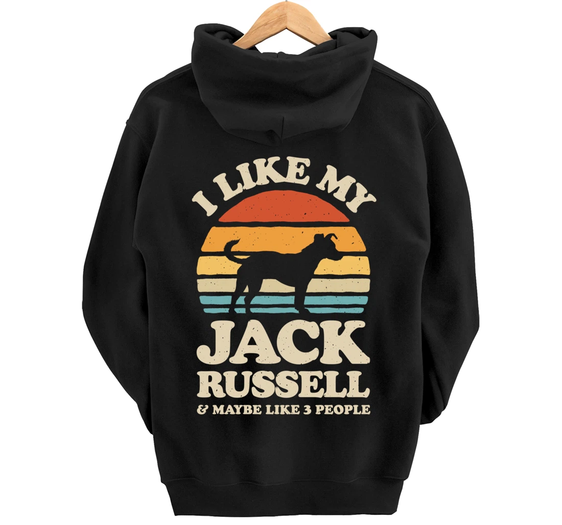 I Like My Jack Russell And Maybe Like 3 People Dog Retro Men Pullover Hoodie