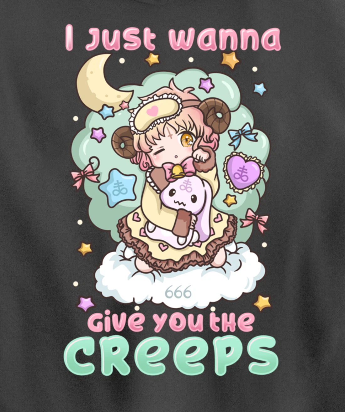 I Just Wanna Give You The Creeps I Pastel Goth Witchcraft Pullover Hoodie