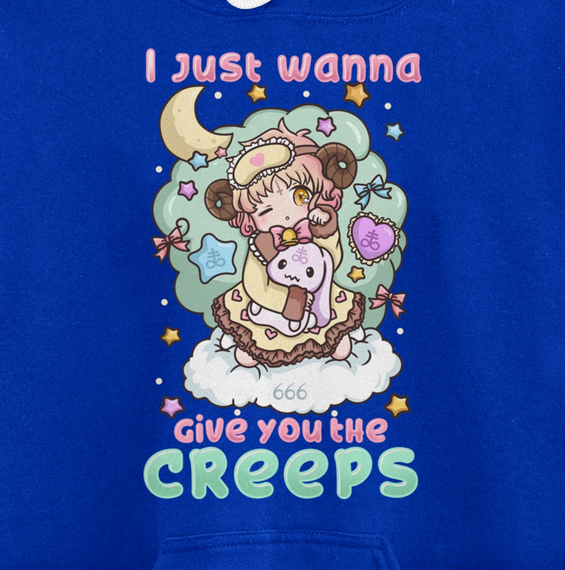 I Just Wanna Give You The Creeps I Pastel Goth Witchcraft Pullover Hoodie
