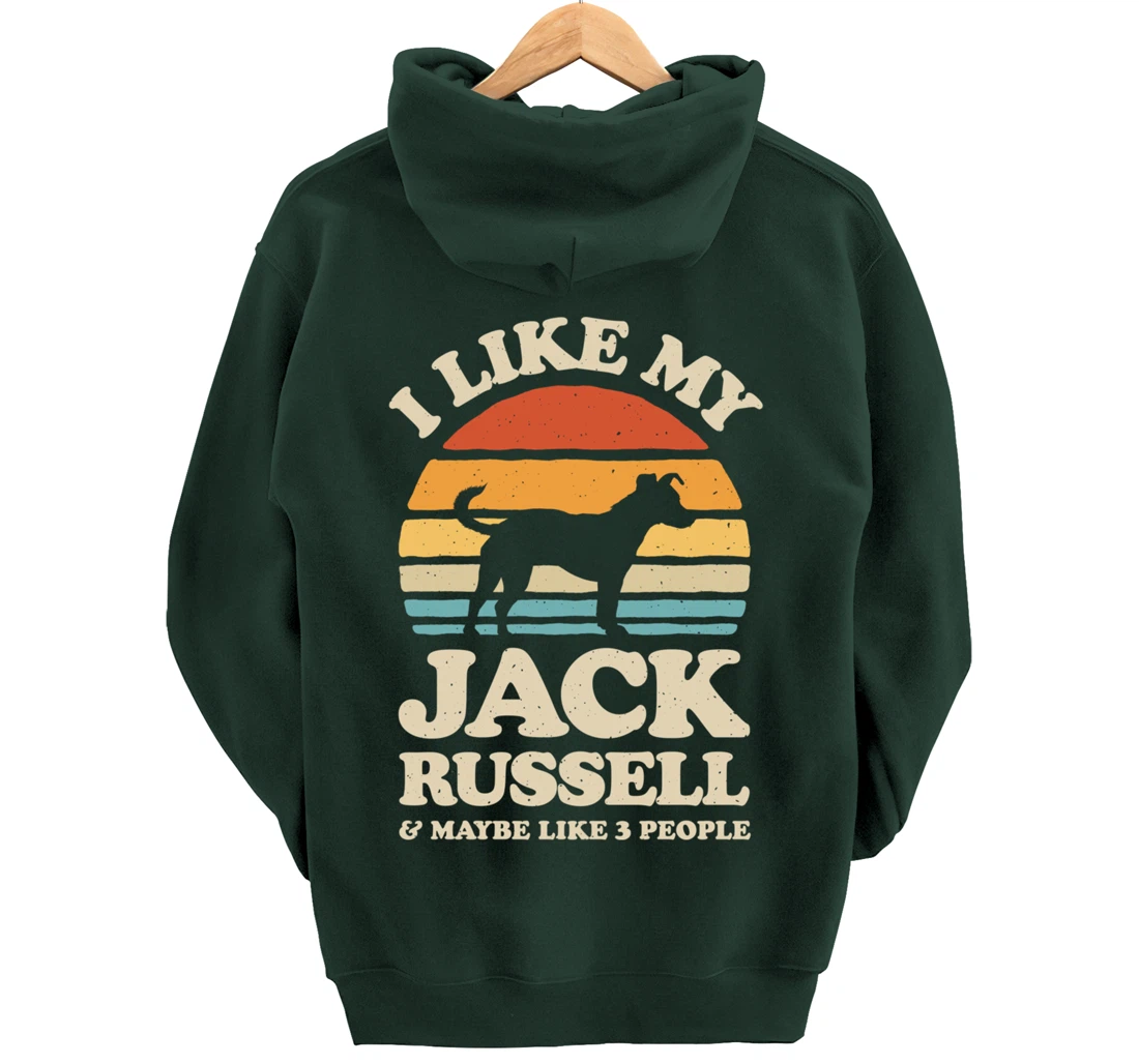 I Like My Jack Russell And Maybe Like 3 People Dog Retro Men Pullover Hoodie