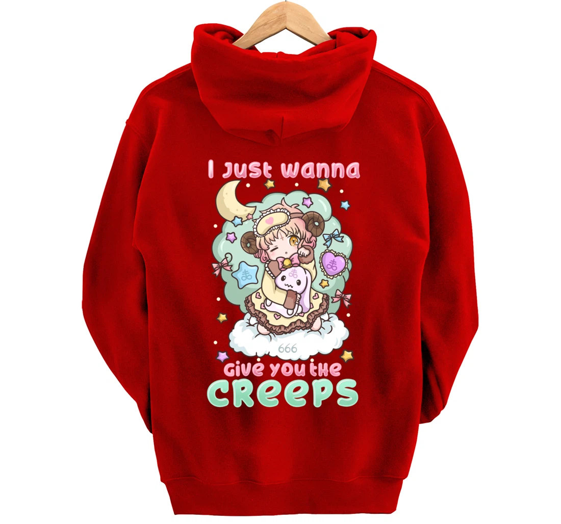 I Just Wanna Give You The Creeps I Pastel Goth Witchcraft Pullover Hoodie