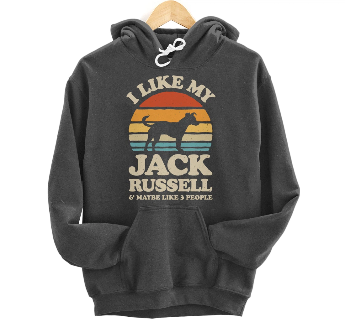 I Like My Jack Russell And Maybe Like 3 People Dog Retro Men Pullover Hoodie