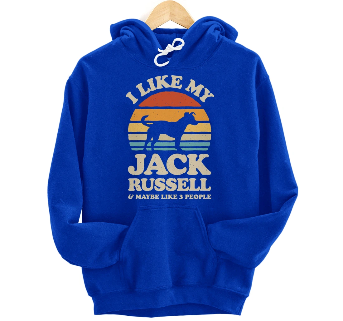 I Like My Jack Russell And Maybe Like 3 People Dog Retro Men Pullover Hoodie