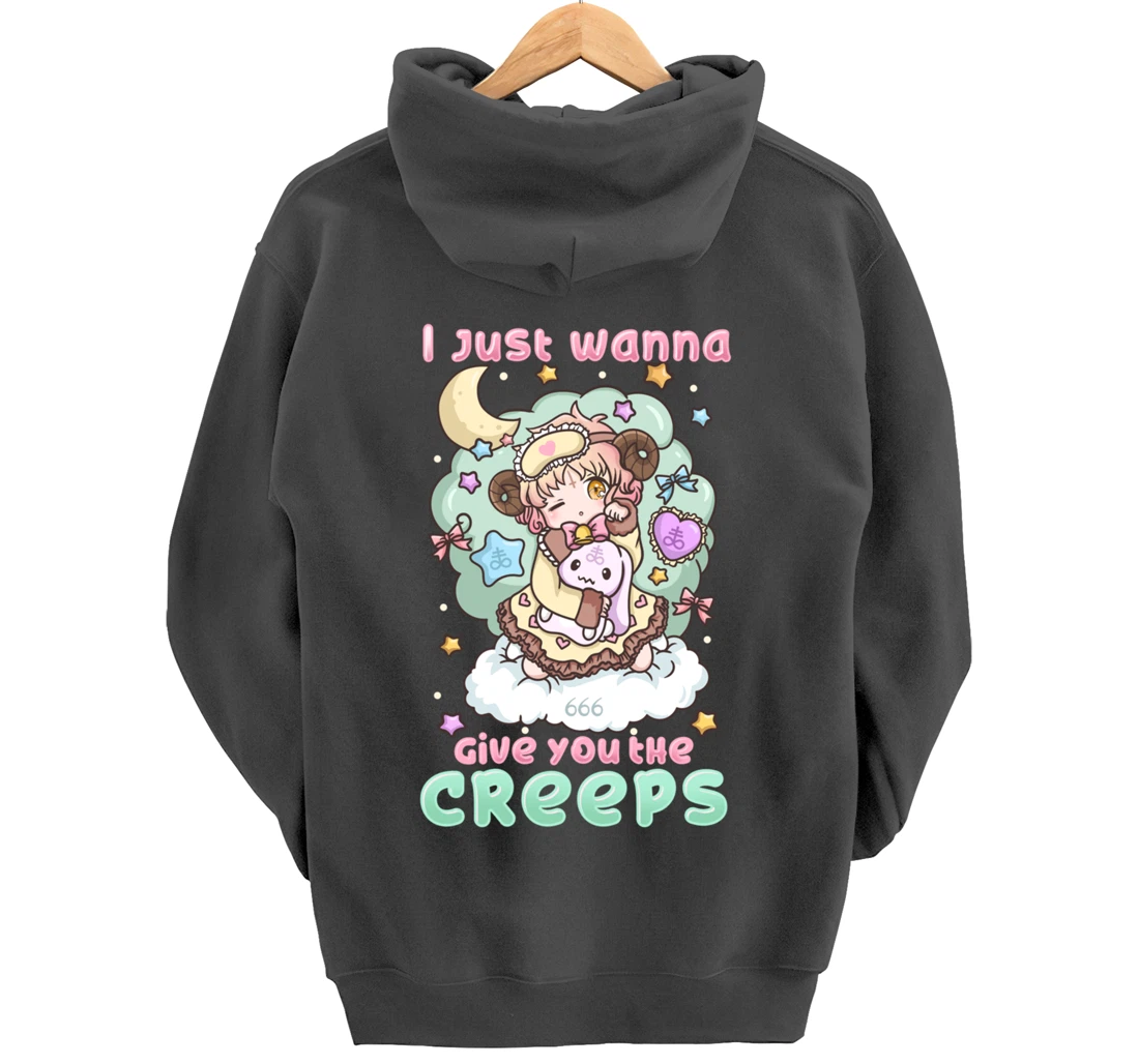 I Just Wanna Give You The Creeps I Pastel Goth Witchcraft Pullover Hoodie