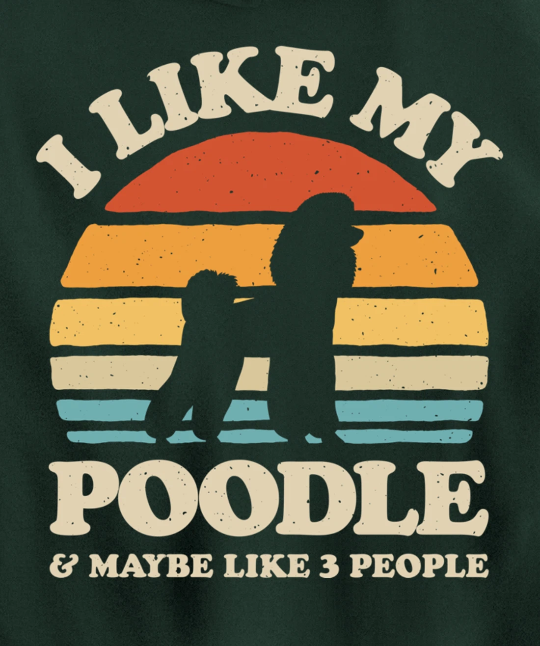 I Like My Poodle And Maybe Like 3 People Dog Lover Retro Men Pullover Hoodie