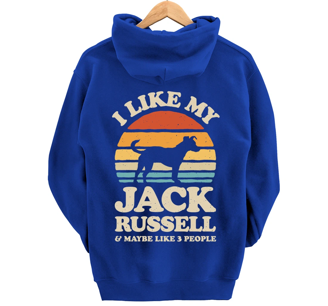 I Like My Jack Russell And Maybe Like 3 People Dog Retro Men Pullover Hoodie