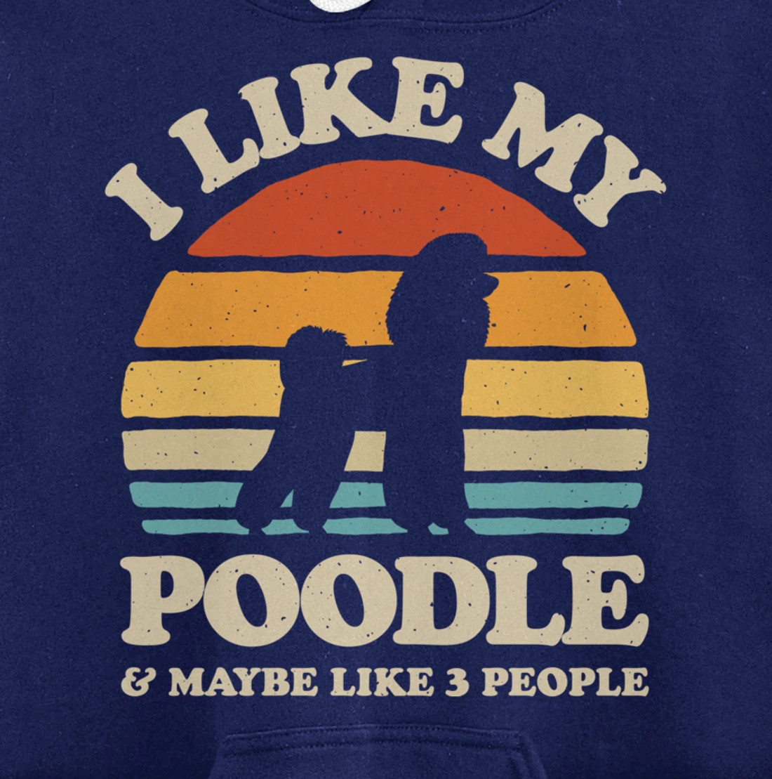 I Like My Poodle And Maybe Like 3 People Dog Lover Retro Men Pullover Hoodie