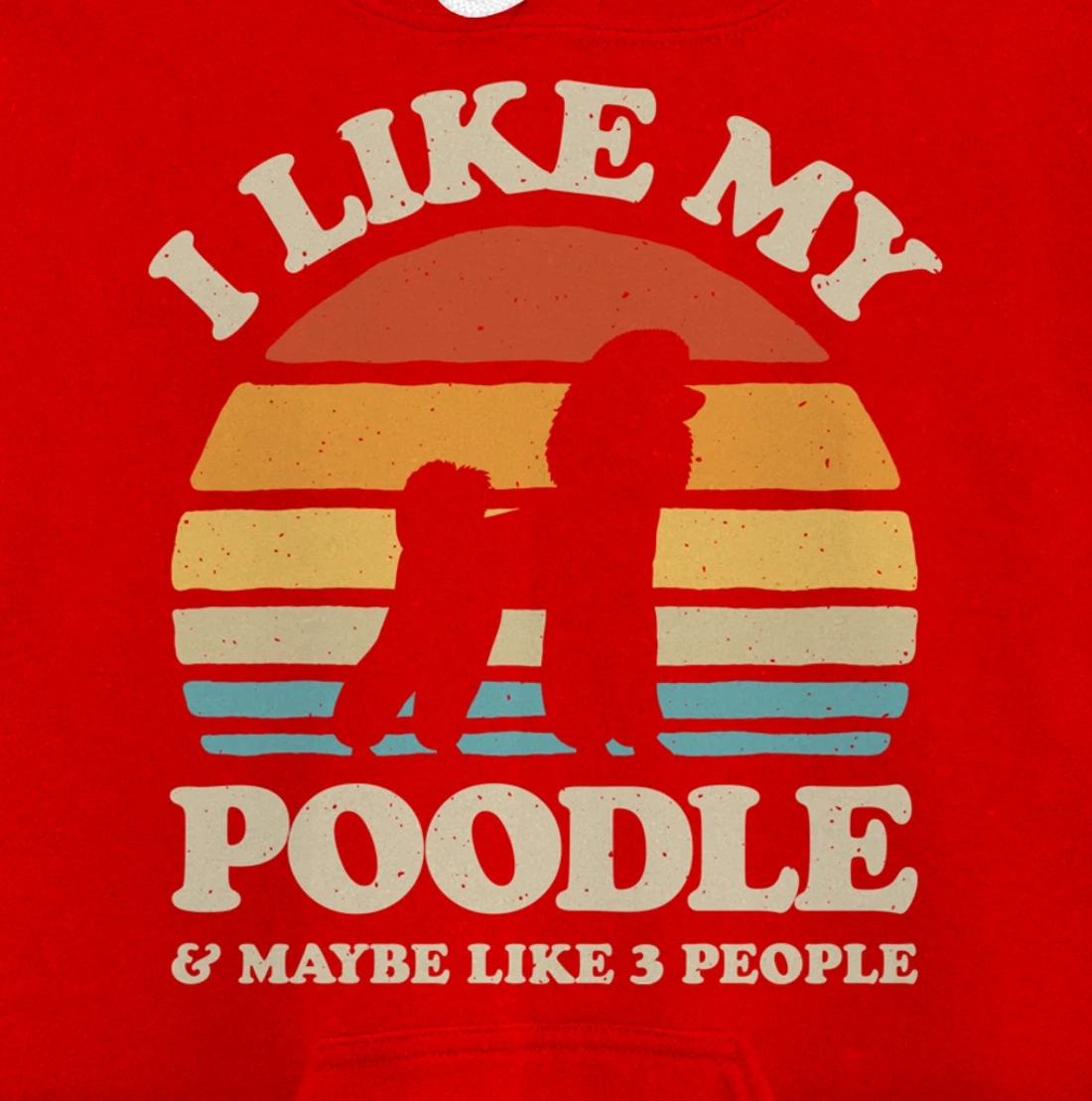 I Like My Poodle And Maybe Like 3 People Dog Lover Retro Men Pullover Hoodie