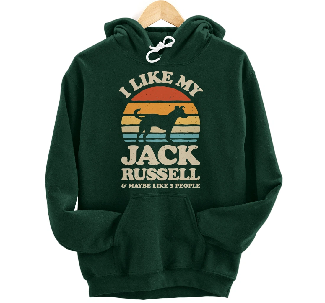 I Like My Jack Russell And Maybe Like 3 People Dog Retro Men Pullover Hoodie