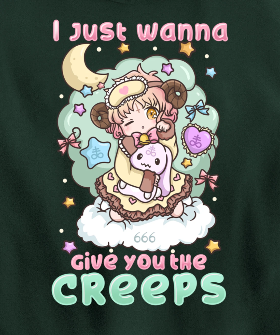 I Just Wanna Give You The Creeps I Pastel Goth Witchcraft Pullover Hoodie
